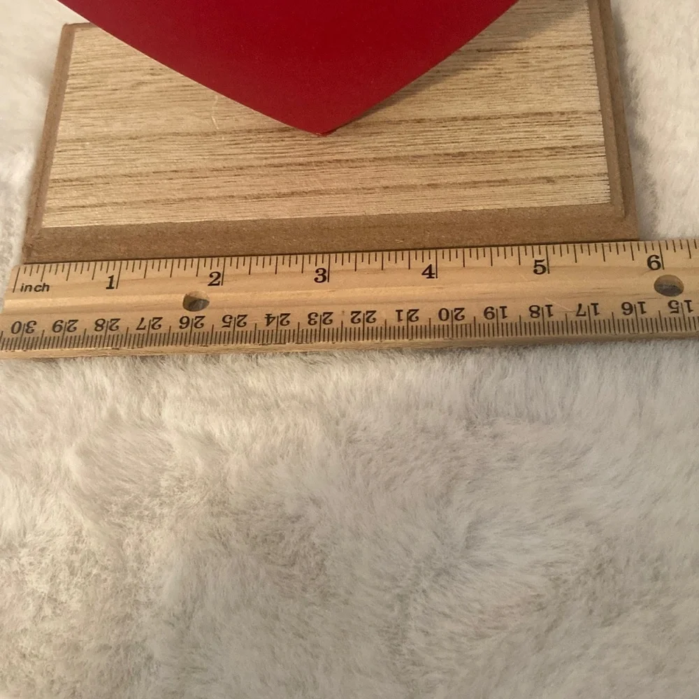 Rae Dunn Red Heart Shaped Decor with 'Kisses' Text